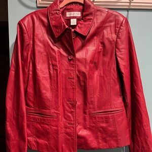 Preston & York Vibrant Red‎ Genuine Leather Jacket